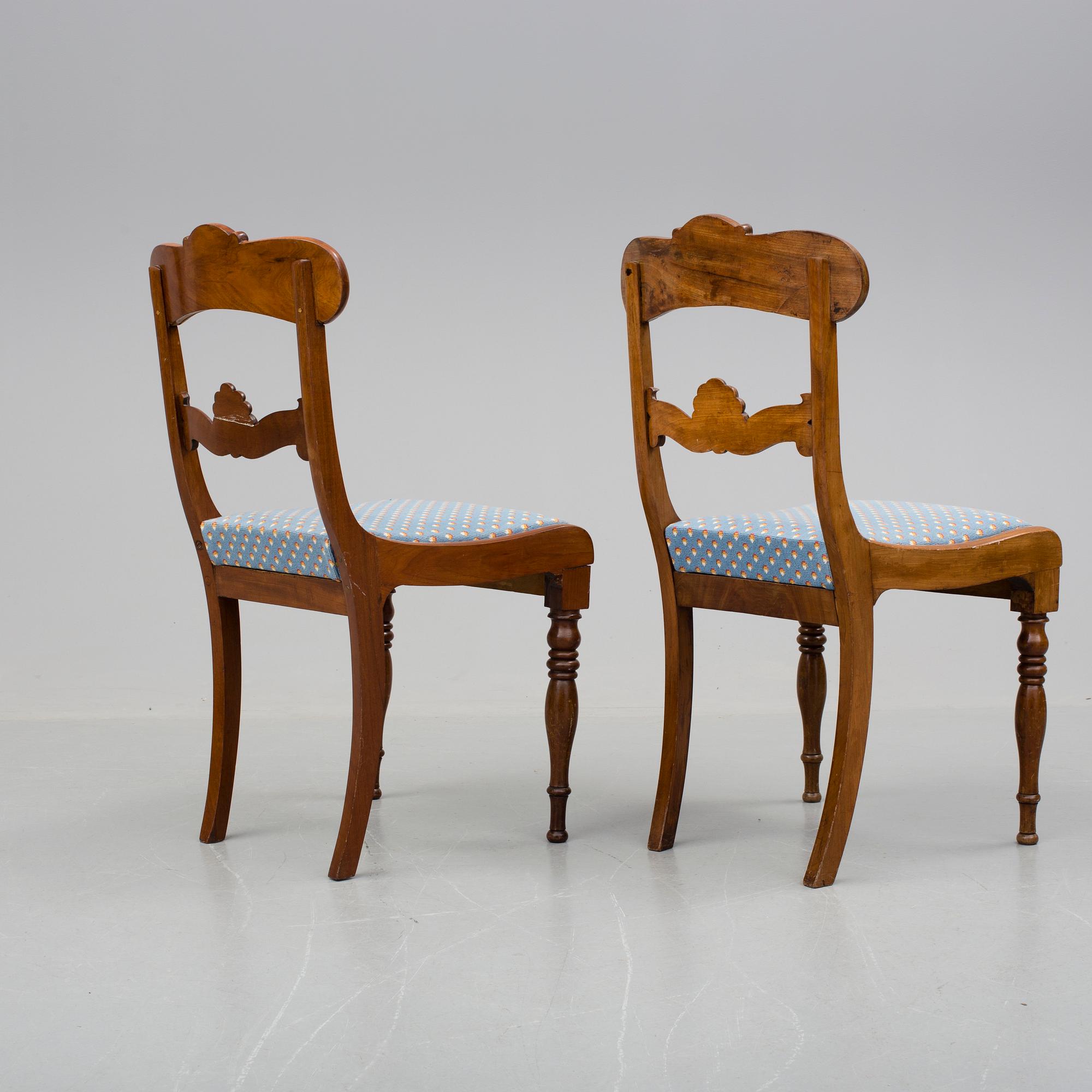 STOLAR, 6 stycken, senempire, 1800-talets mitt.