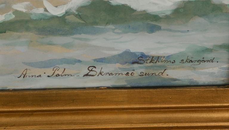 ANNA PALM DE ROSA, akvarell, signerad.