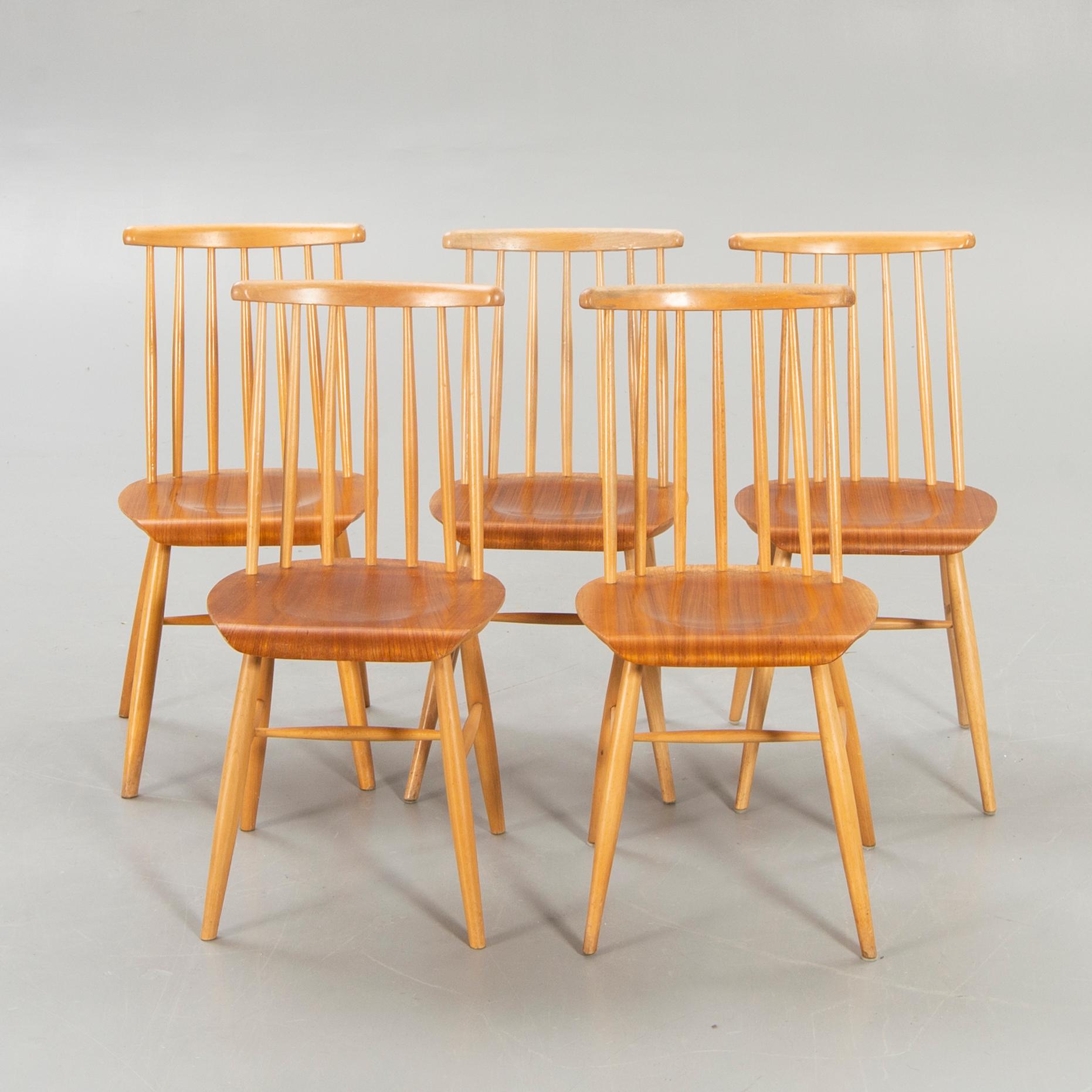 Chairs, 5 pcs, Nesto, Nässjö.