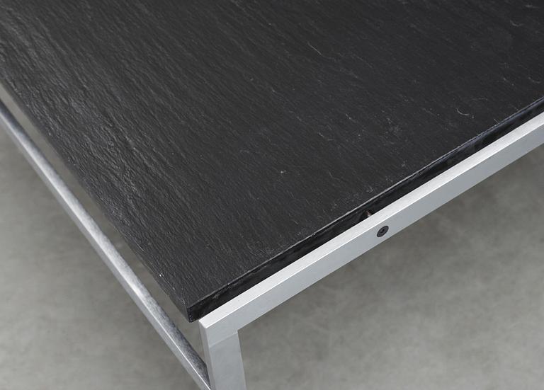 A Preben Fabricius & Jørgen Kastholm slate top and steel sofa table, BO-EX, Denmark.
