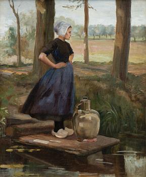 Unknown artist 19th century, Girl in clogs.