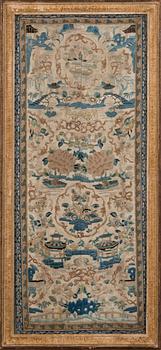 A late 19th Century Chinese silk embroidery.