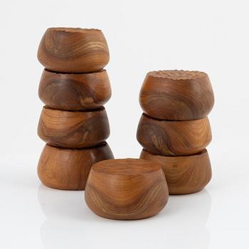 Magnus Ek, a set of eight cherry wood serving platters for Oaxen Krog, 2019.