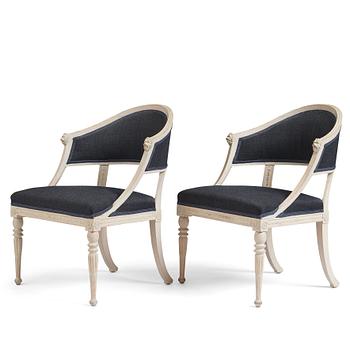 50. A pair of late Gustavian armchairs.