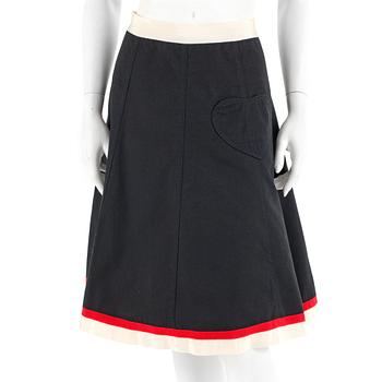 531. SONIA RYKILE, a black, red and white cottonblend skirt. French size 44.