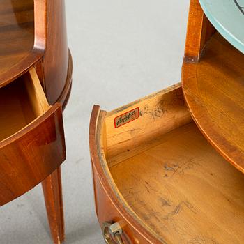 A pair of bed tables, by Bodafors, 1940/50s.