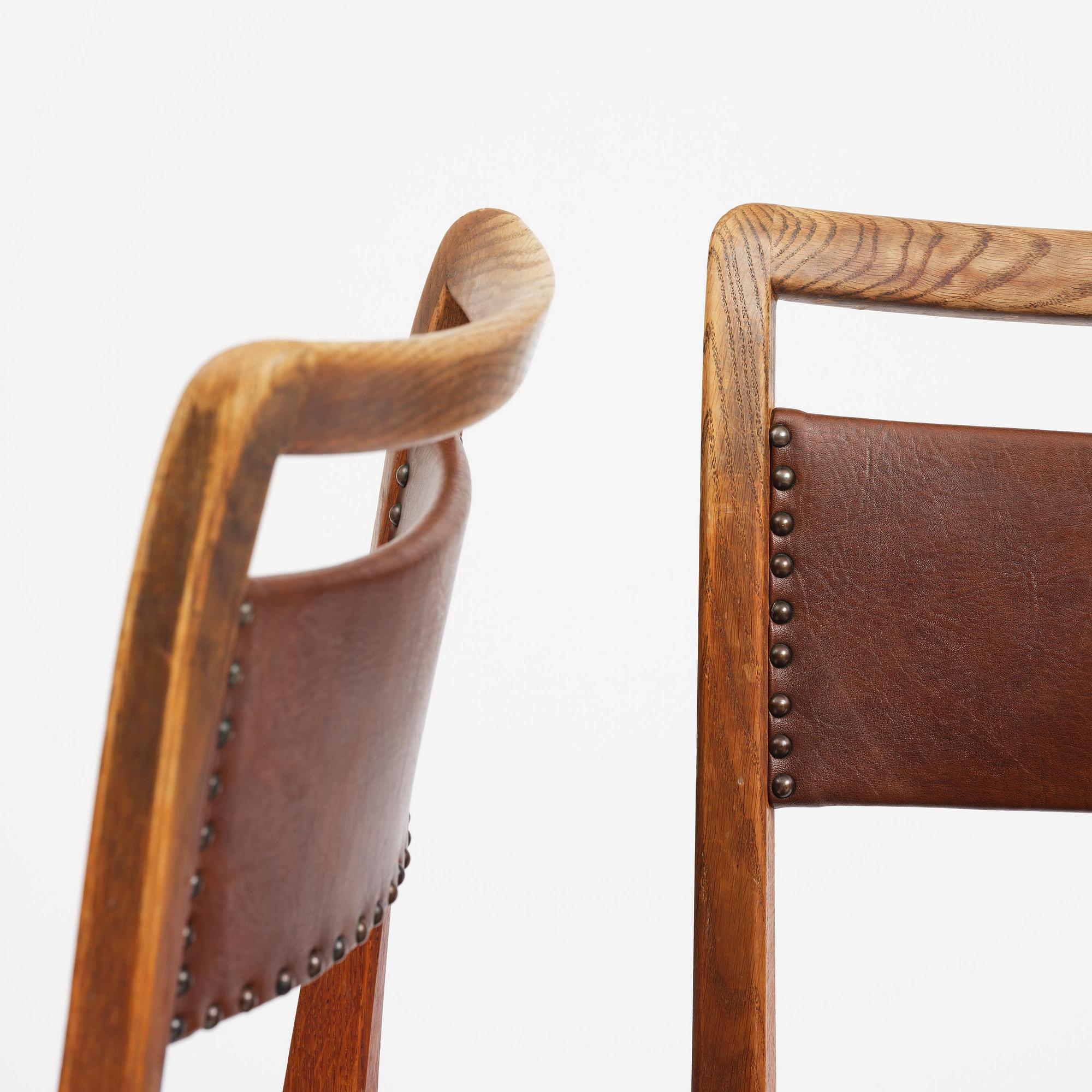 Axel Larsson, a rare set of four chairs, Svenska Möbelfabrikerna, Bodafors, 1940s-50s.