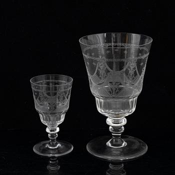 Edvin Ollers, a 38-piece glass service, 'Tip-top', Elme Glasbruk.