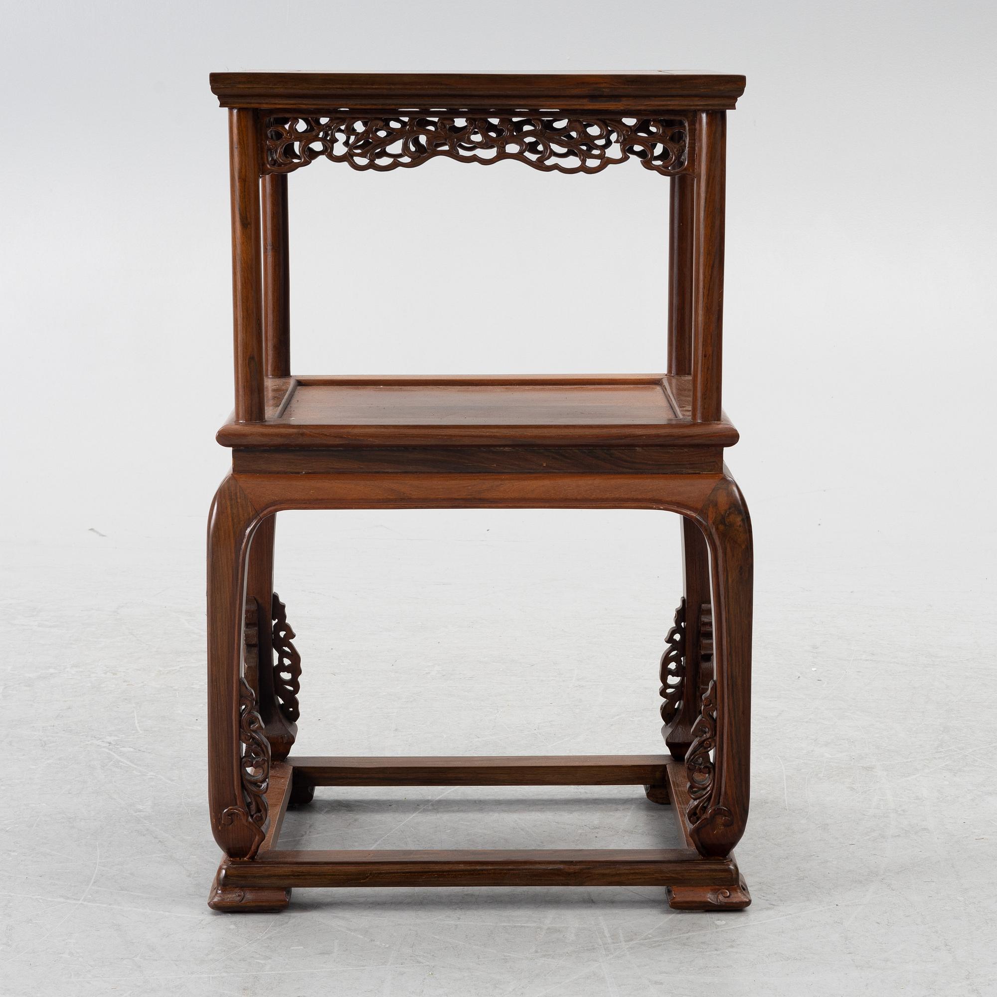 A Chinese hardwood table / shelf, 1900s.