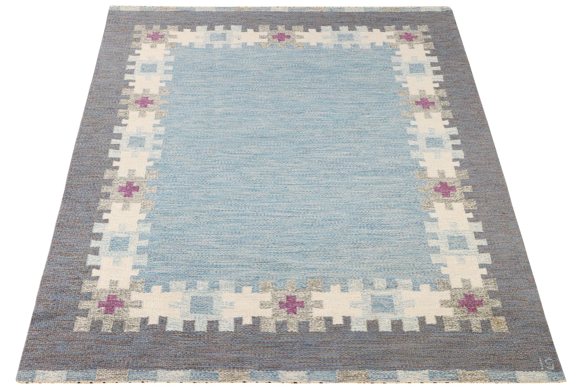 Ingegerd Silow, a flat weave carpet, signed IS, c. 230 x 164 cm.