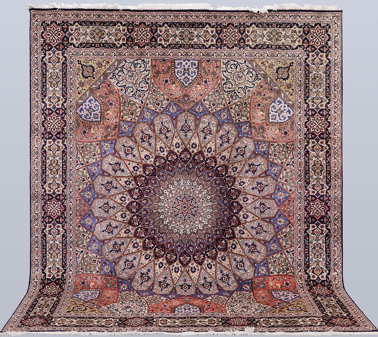A Tabriz carpet, part silk, so-called 50 Raj, approx. 255 x 200 cm.
