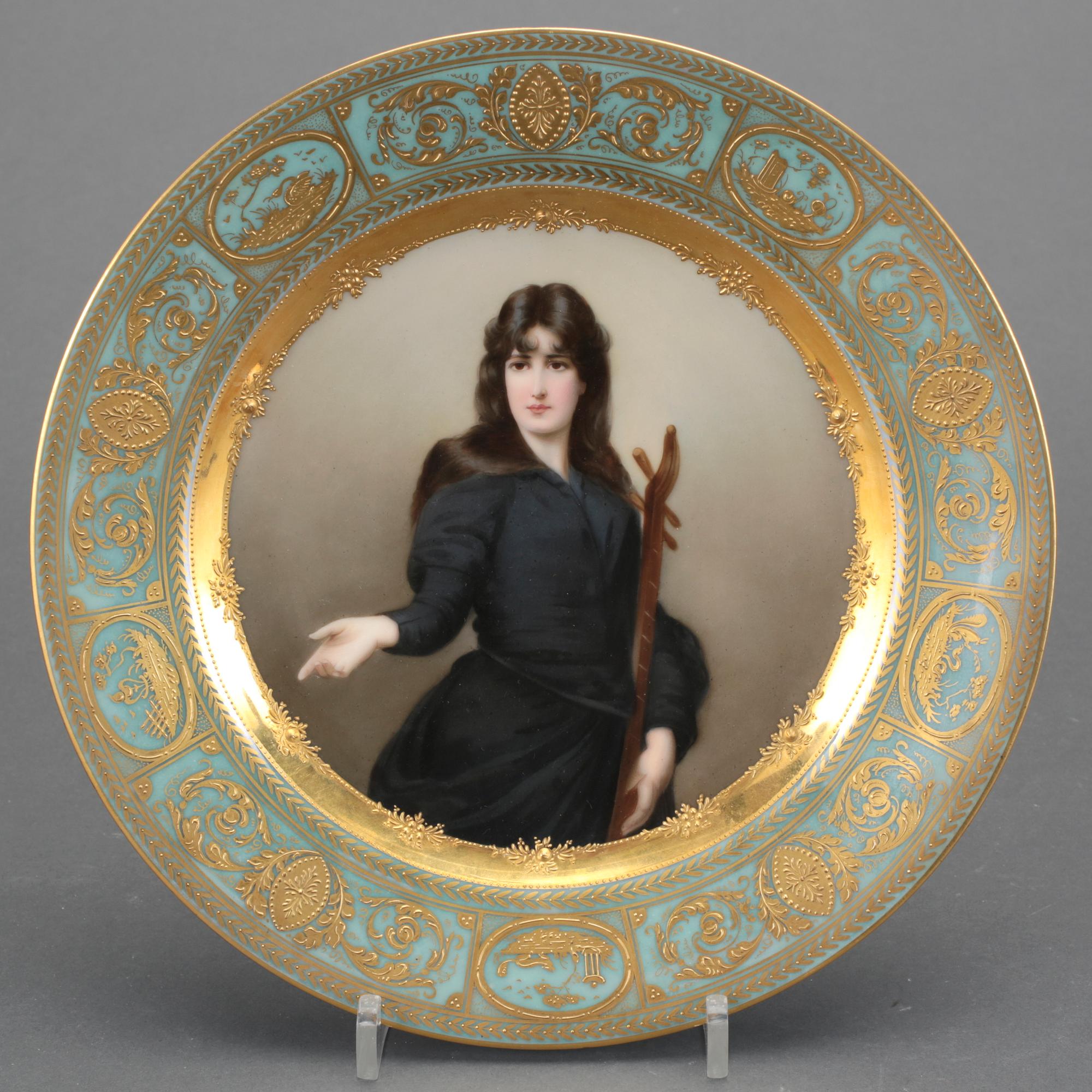 TALLRIK, porslin, Wien, sent 1800-tal.