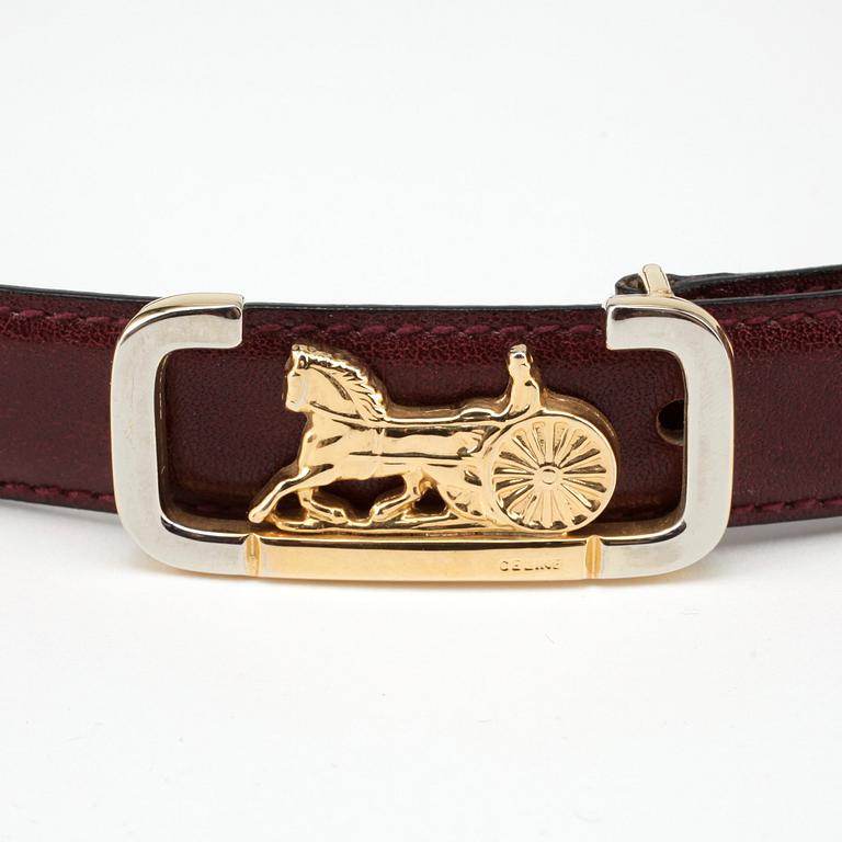 CÉLINE, a winread leather belt and purse.