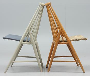 STOLAR, 2 st, "Flamingo", Thea Leonard, Nässjö Stolfabrik, 1950-tal.