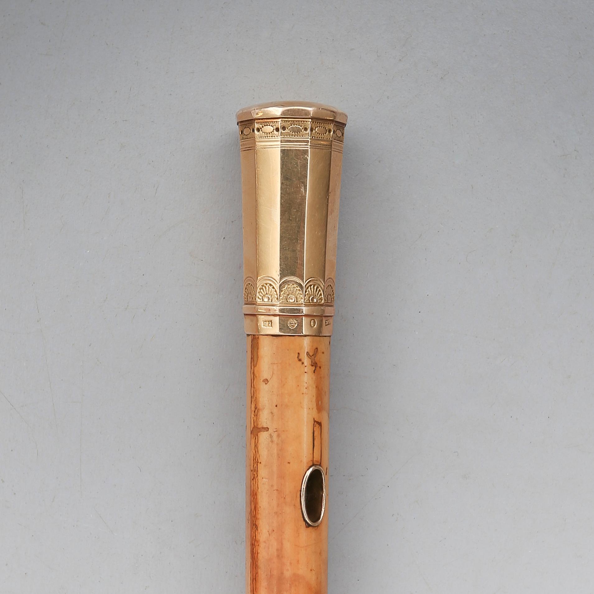 SPATSERKÄPP, 18K guld, björk, Stockholm 1793.