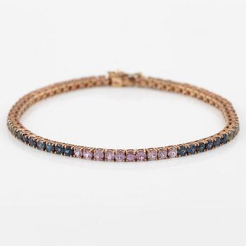 Bracelet, 18K rose gold with multi-coloured sapphires.