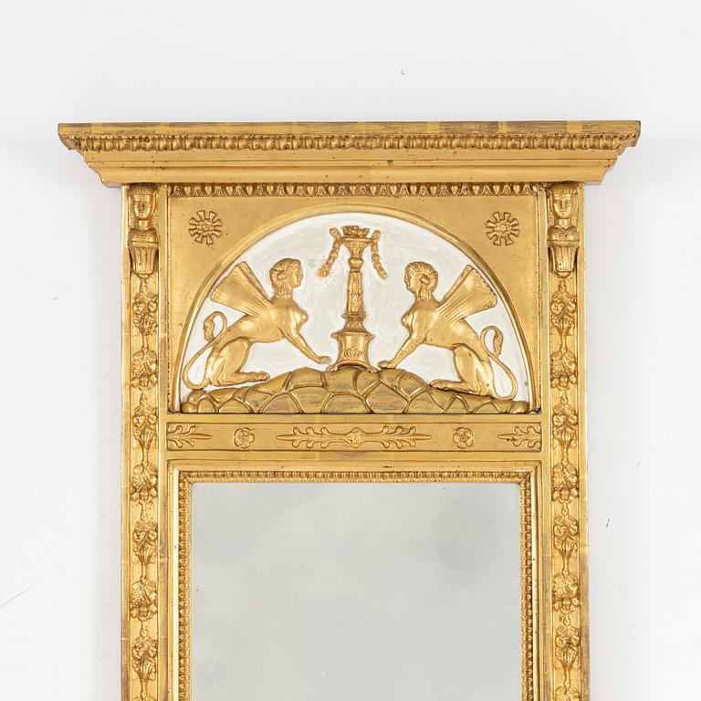 A late Gustavian mirror, probably Gothenburg, circa 1800.