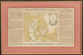 KARTA, kopparstick, "Le Danemark divisé par Provinces..." Louis Brion De La Tour, 1790.