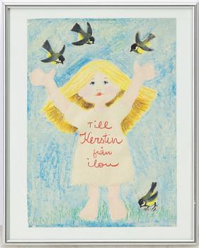 Ilon Wikland, Girl and passerines.