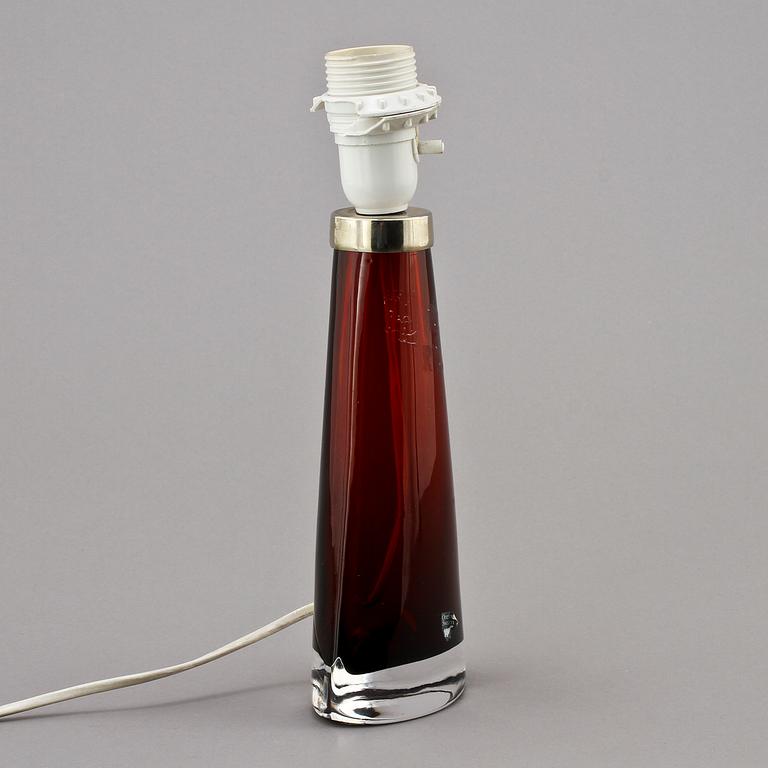 BORDSLAMPA, glas, Carl Fagerlund, Orrefors, 1900-tal.