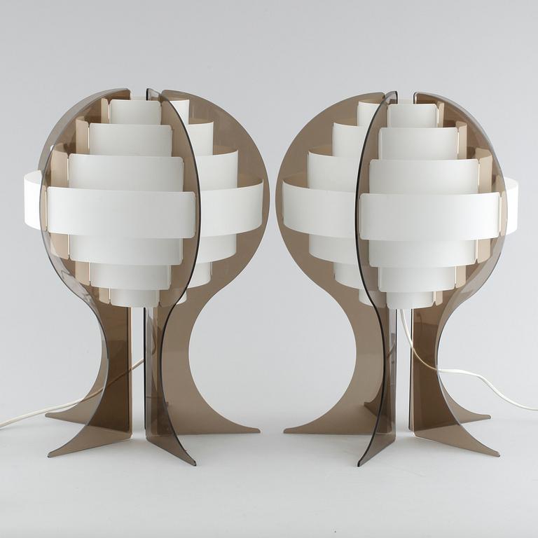 A pair of table lamps by Flemming Brylle and Preben Jacobsen, second half of the 20th century.