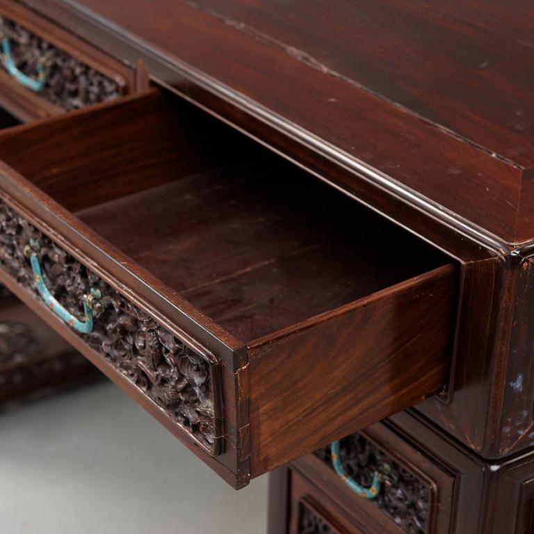 SKRIVBORD, hardwood. Late Qing dynasty, circa 1900.