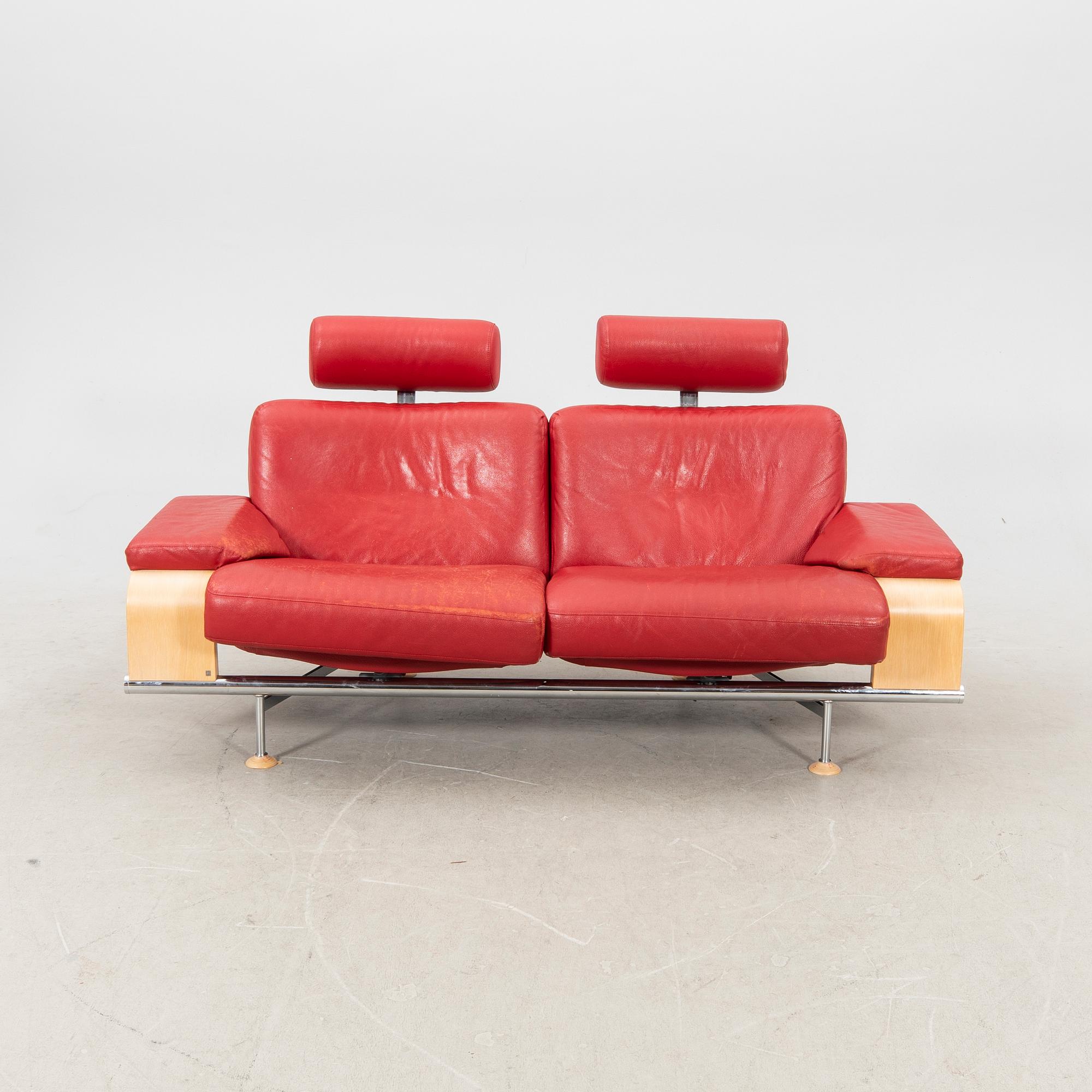 An Åke Fribyter leather sofa 'Leo' from Nelo Knislinge around year 2000.