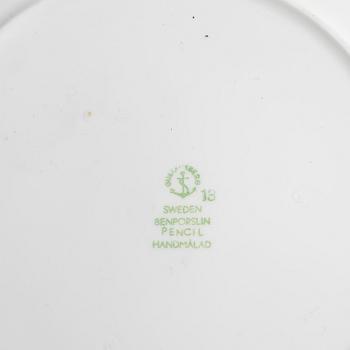 Stig Lindberg, servisdelar,  32 st, benporslin, "Pencil", Gustavsberg.