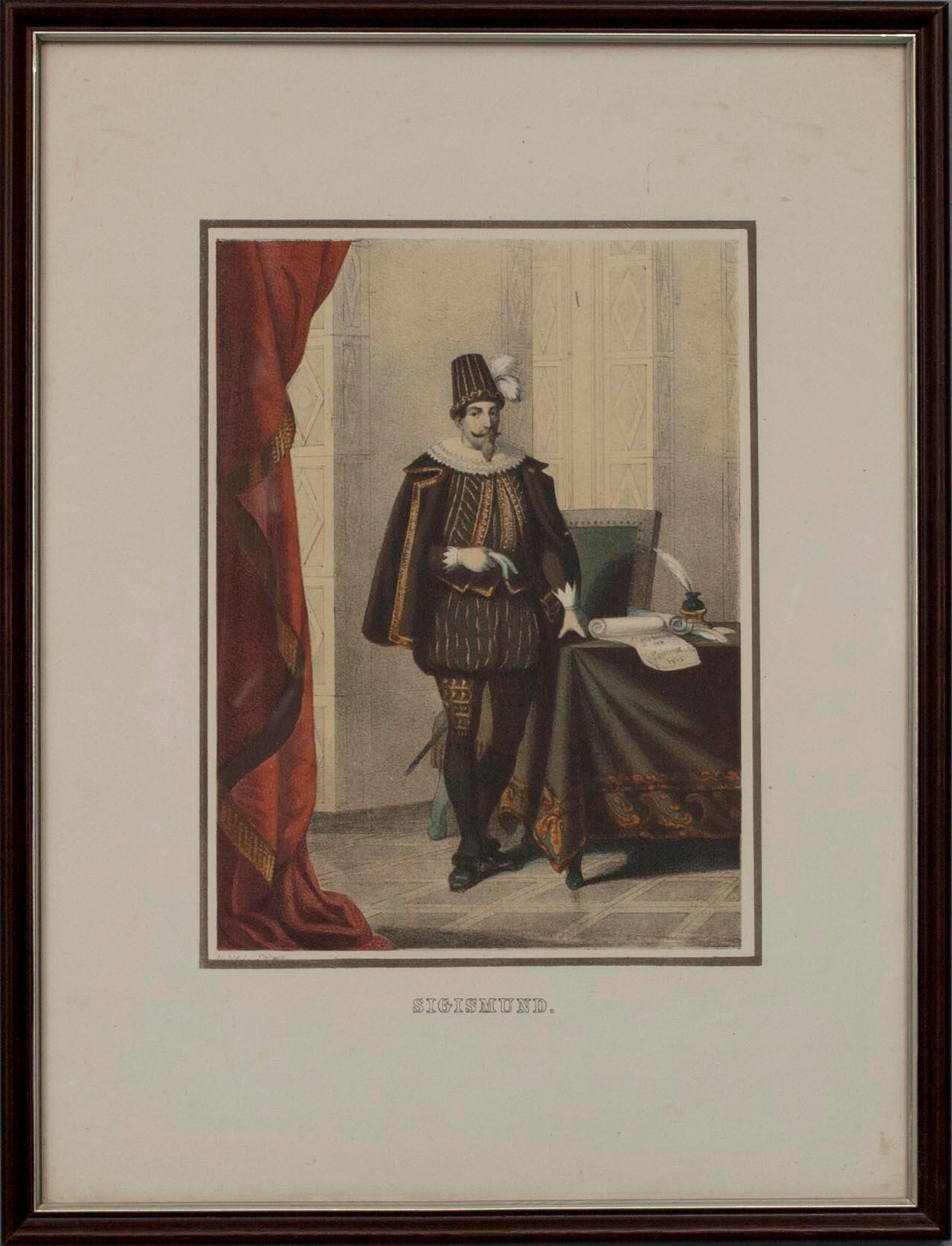 LITOGRAFIER 6 st, 1800-tal, kungaporträtt.