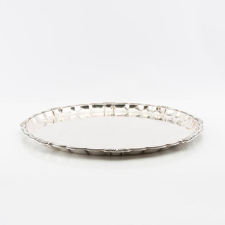 Brickor/Uppläggningsfat 5 st nysilver 1900-talets första hälft.