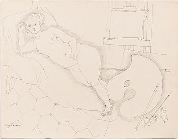 Max Papart, bläck på papper, signerad och daterad -54.
