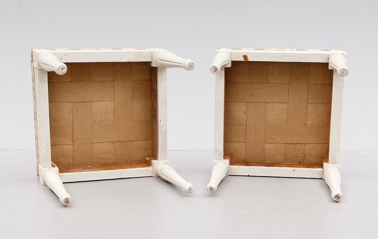 TABURETTER, 1 par, gustaviansk stil, 1900-talets första hälft.