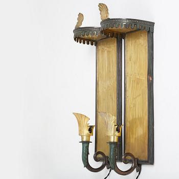A pair of Swedish Grace wall lamps, 1920s-30s.
