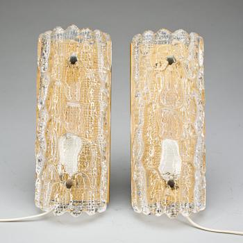 VÄGGLAMPETTER, ett par, Carl Fagerlund, Orrefors.