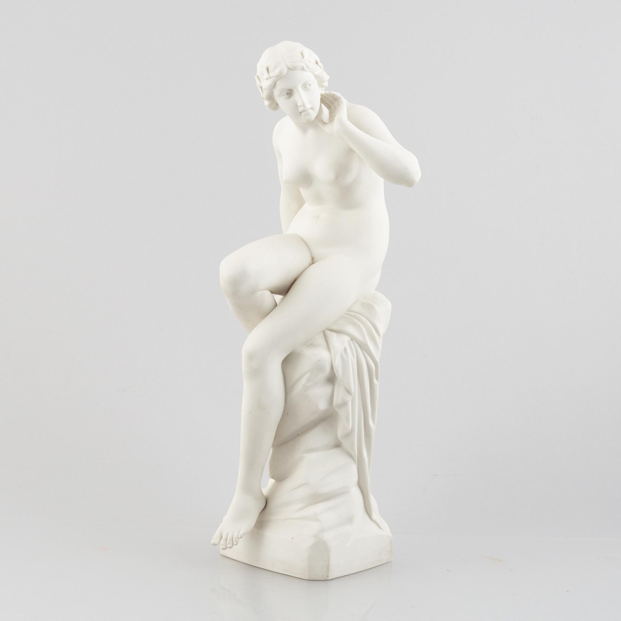 A biscuit porcelain sculpture, Gustafsberg, dated 1905.