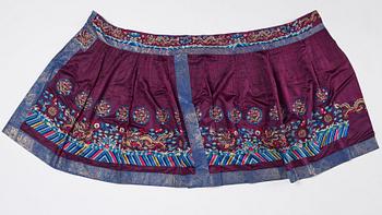 Kjol, broderat siden. Qingdynastin (1644-1912).