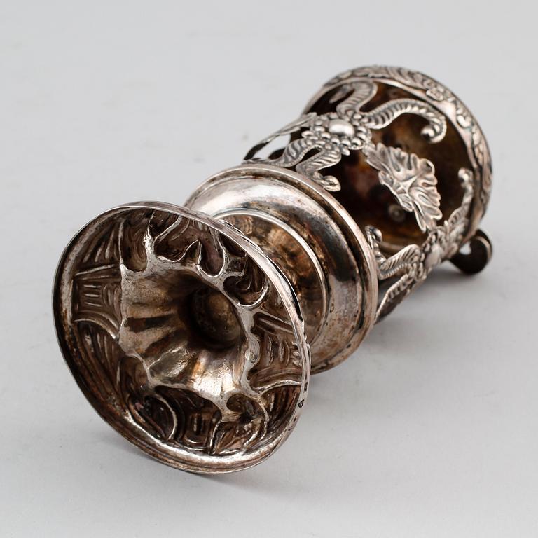 VAXSTAPELHÅLLARE, silver, Christian Hammer, Stockholm 1854. Vikt ca 145 gram.