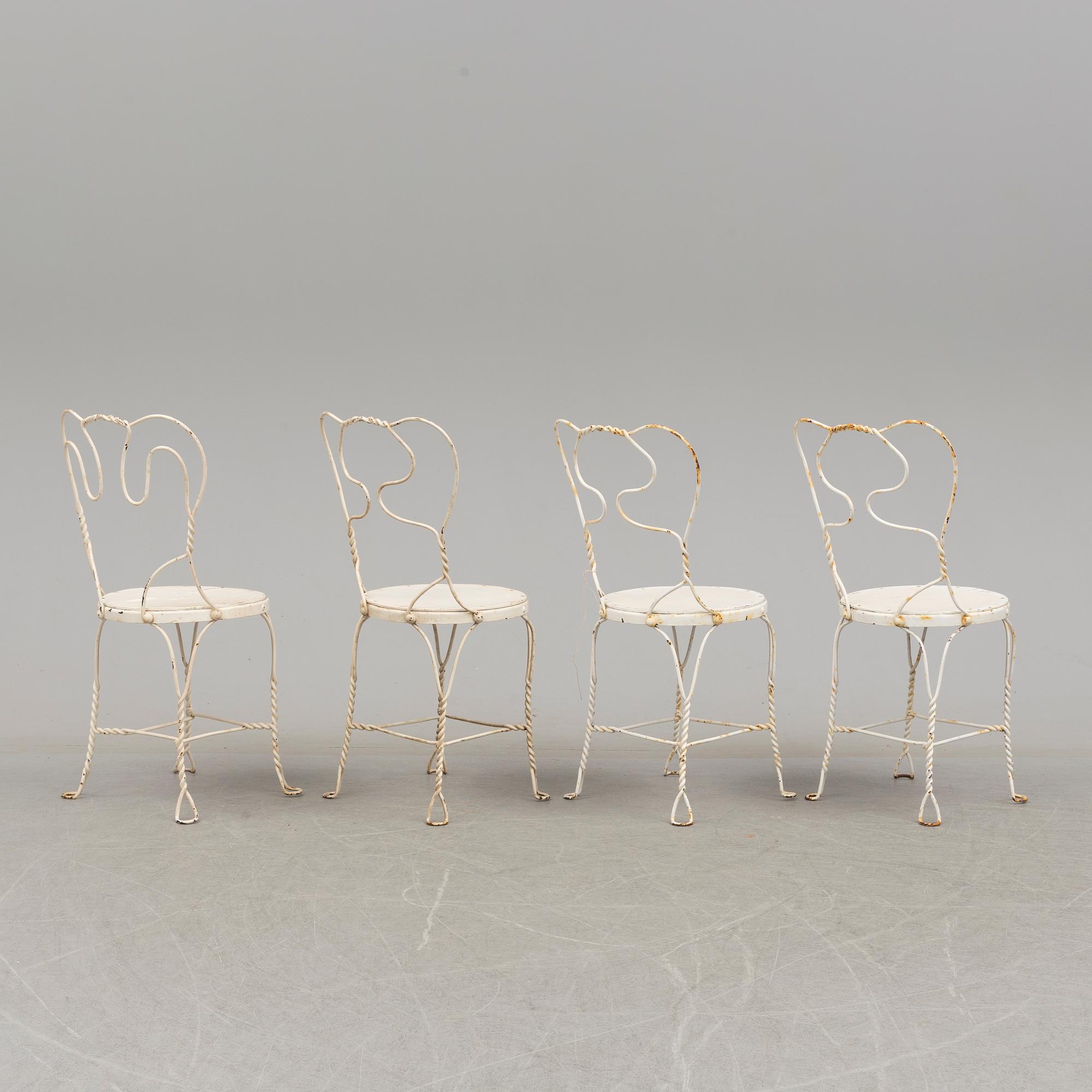 TRÄDGÅRDSSTOLAR, 4 st, 1900-talets mitt.