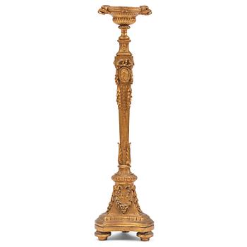A Gustavian giltwood guéridon, Stockholm, late 18th century.