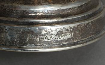 SÅSSKÅL, silver. Frans Holm, Vadstena, otydlig årsstämpel 1857? Vikt 219 gram.