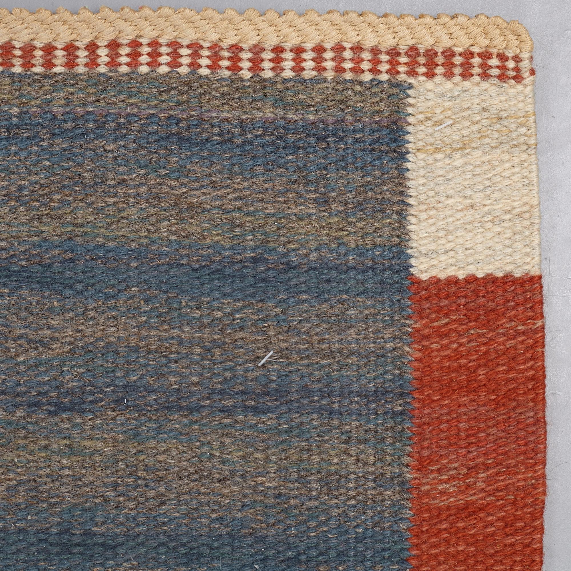 Märta Måås-Fjetterström, MATTO, "Malmstens gångmatta, blå", flat weave, ca 408,5 x 101 cm, signed AB MMF.