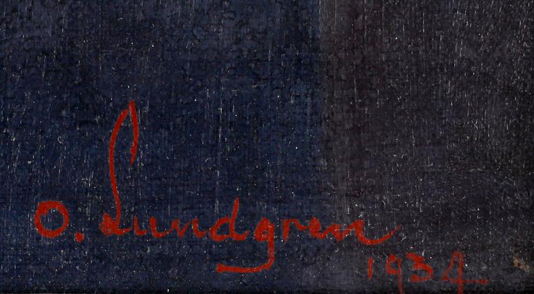 OKÄND KONSTNÄR, olja på duk. Sign O. Lundgren o dat 1934.