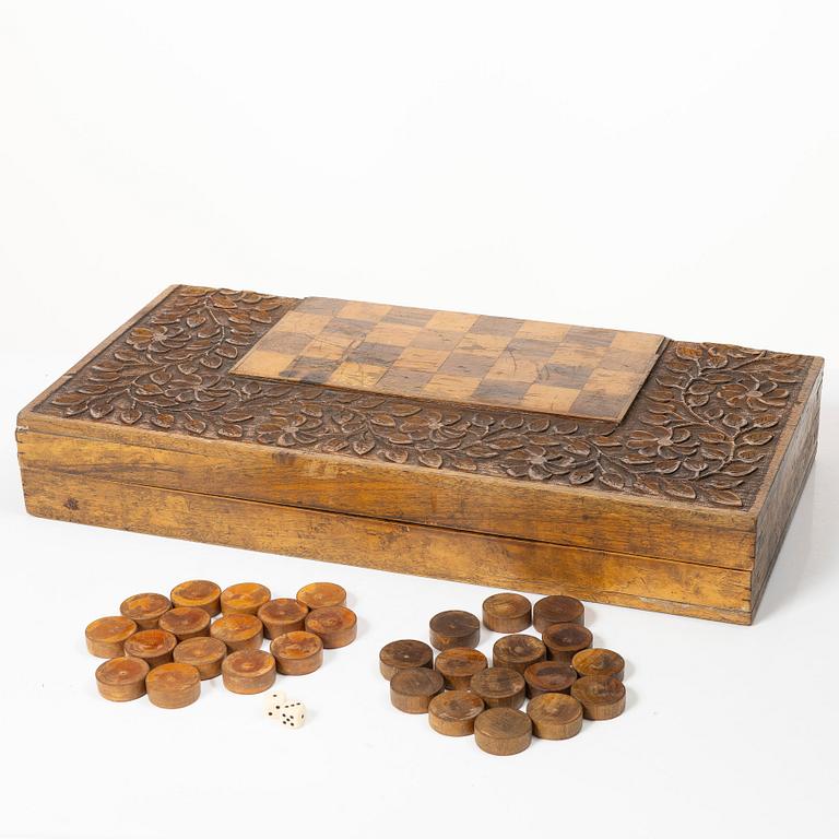 Backgammon/checkers board, Iran, circa 1900.