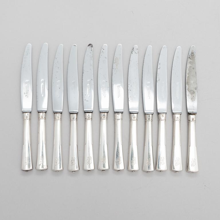 A 24-piece set of Latzko silver cutlery, Pest, Austro-Hungarian Empire 1878-1922.