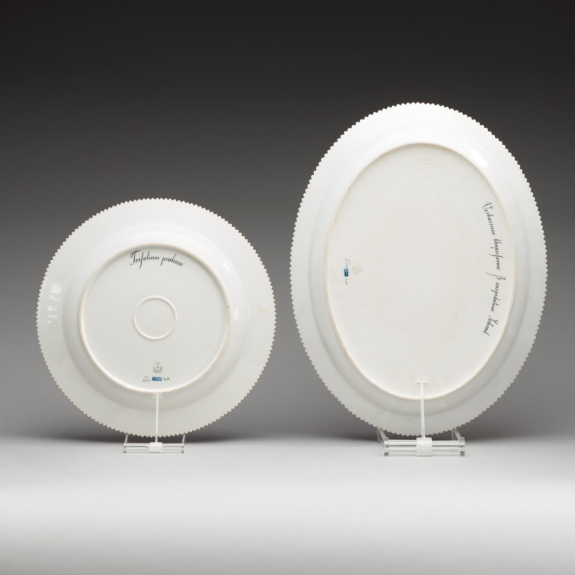 Two Royal Copenhagen "Flora Danica" serving dishes, Denmark, 20th Century.