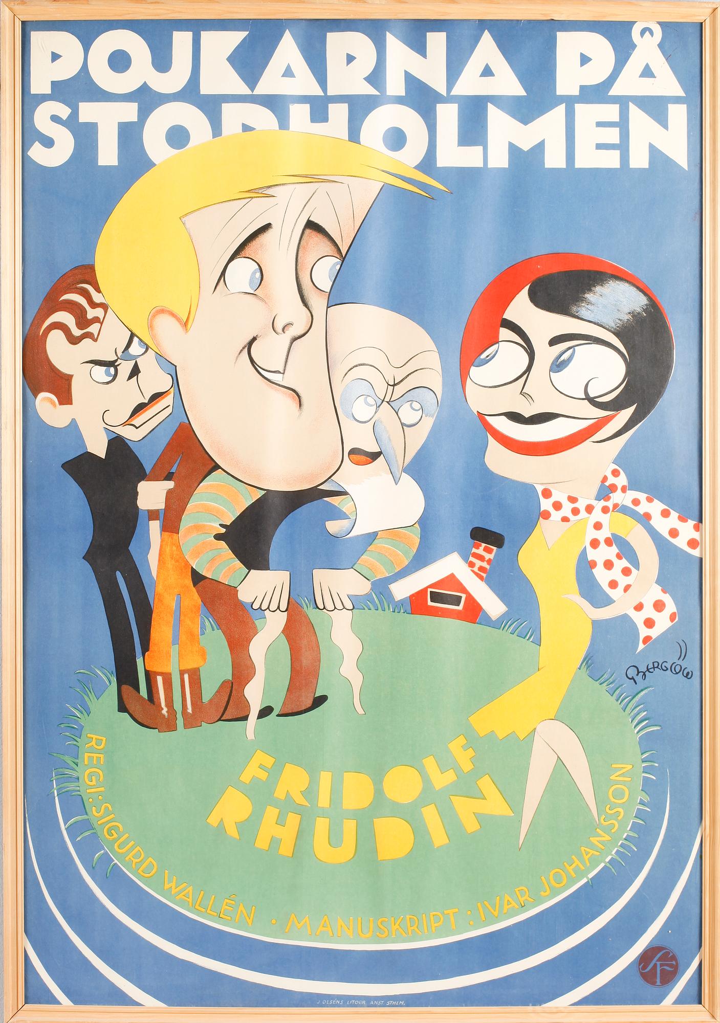 FILMAFFISCH, litografiskt tryck, "Pojkarna på Storholmen", 1933.