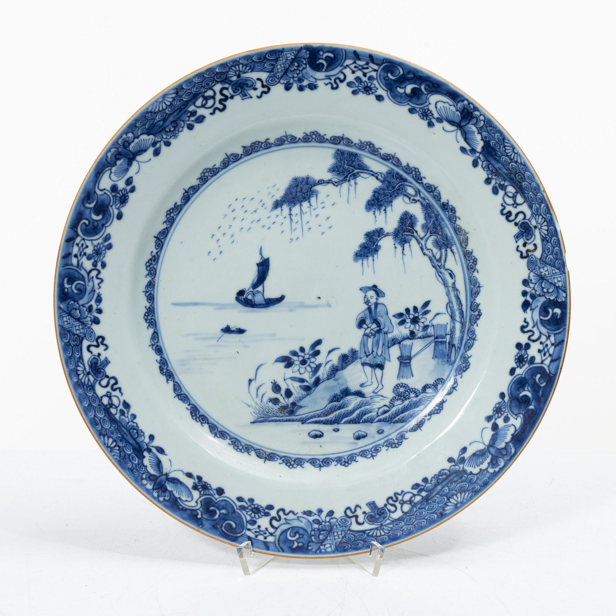 Fat, 4 st, porslin, Kina, Qingdynastin, 1700-tal.