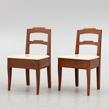 A Pair of Painted Children's Chairs, circa 1900.