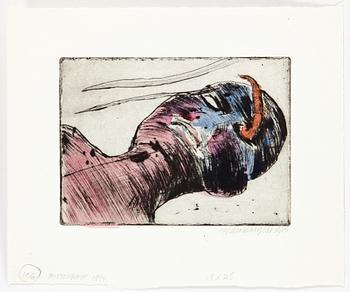 HANS WIGERT, Watercolour on drypoint etching signed Hans Wigert and dated 1994 and numbered 2/15.