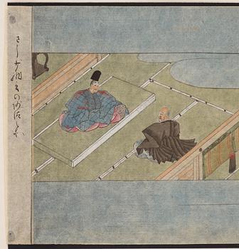 Målningar på rispapper, fyra stycken, Japan, 1800-tal.